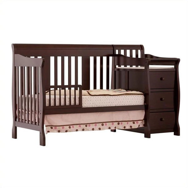 4-In-1 Crib and Changer Combo in Espresso