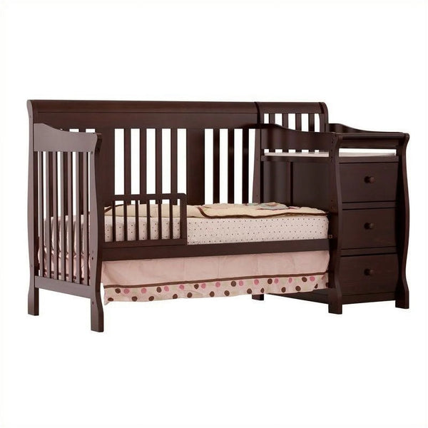 4-In-1 Crib and Changer Combo in Espresso