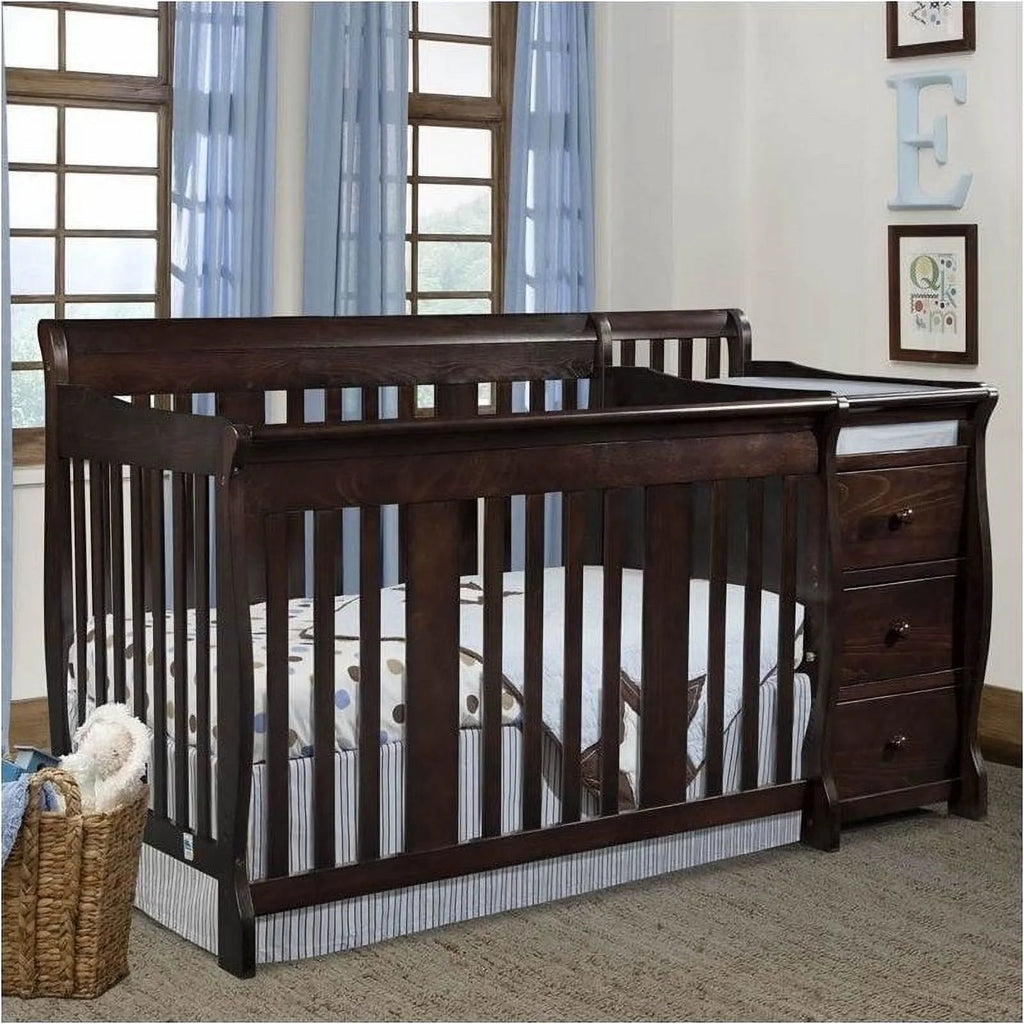 4 - In - 1 Crib and Changer Combo in Espresso - Baby Sessions