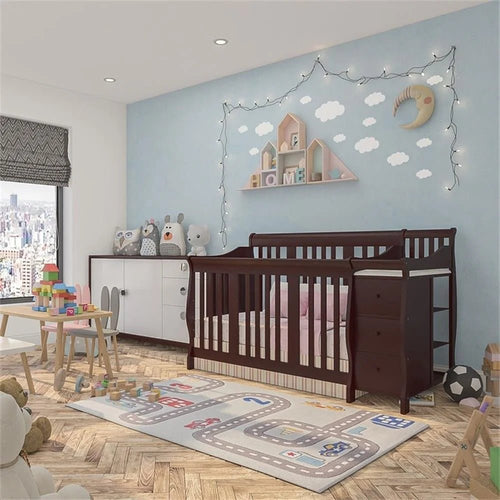 4 - In - 1 Crib and Changer Combo in Espresso - Baby Sessions
