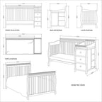 4 - In - 1 Crib and Changer Combo in Espresso - Baby Sessions