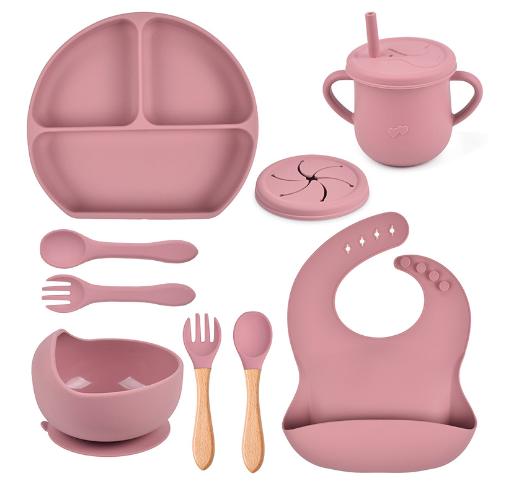 5Pcs Set Silicone Children Tableware