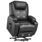 Power Lift Recliner Chair Massage Designed Leathaire Fabric Single Sofa Specifically for Nursing,Black