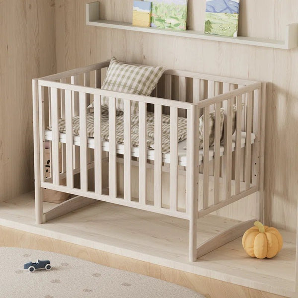 6 - In - 1 Portable Convertible Cradle to Mini Crib with Mattress and Removable Wheels - Baby Sessions