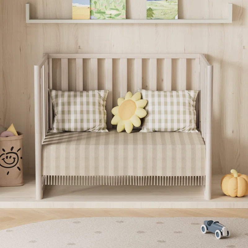 6 - In - 1 Portable Convertible Cradle to Mini Crib with Mattress and Removable Wheels - Baby Sessions