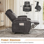 Power Lift Recliner Chair Massage Designed Leathaire Fabric Single Sofa Specifically for Nursing,Black