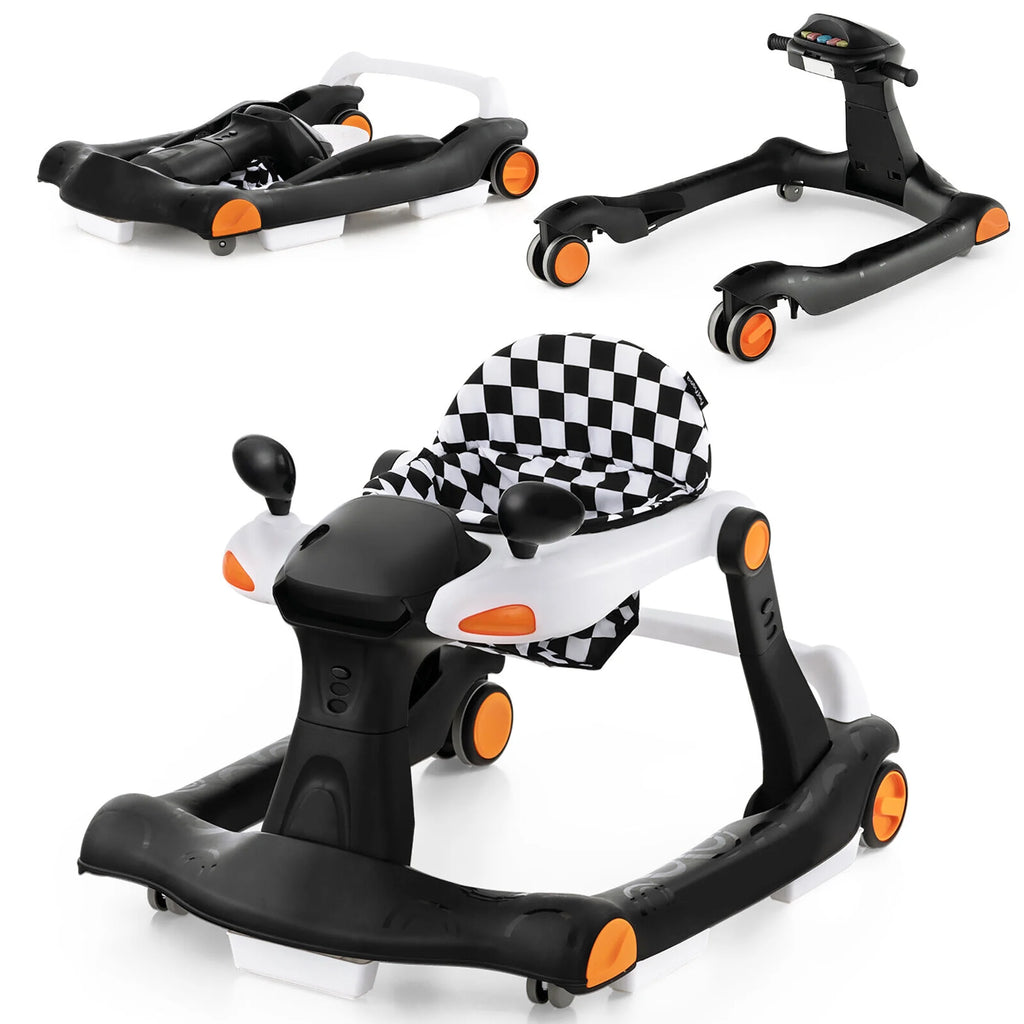 2-In-1 Baby Walker Foldable Activity Push Walker W/ Adjustable Height