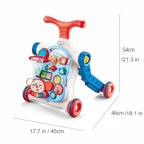 5 in 1 Baby Walker for Girls Boys, Assemble as Scooter/Motorbike/Activity Center/Detachable Panel, Sit to Stand Learning Educational Toys Gift for Infants 6 9 12 18 24 Months