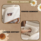 Beige Linen Nursery Rocking Chair - Baby Sessions