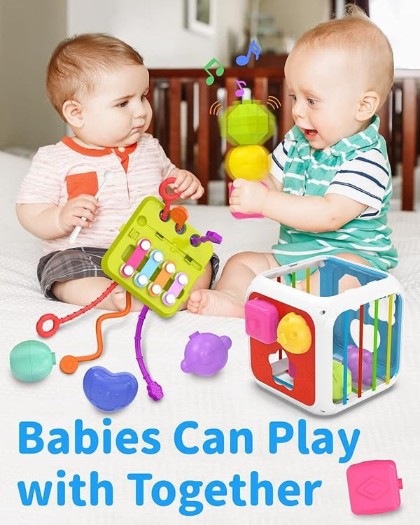 Byseng 7 - In - 1 Baby Activity Cube, Shape Sorter, Xylophone Toy for 6 - 12 Months - Baby Sessions