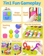 Byseng 7 - In - 1 Baby Activity Cube, Shape Sorter, Xylophone Toy for 6 - 12 Months - Baby Sessions