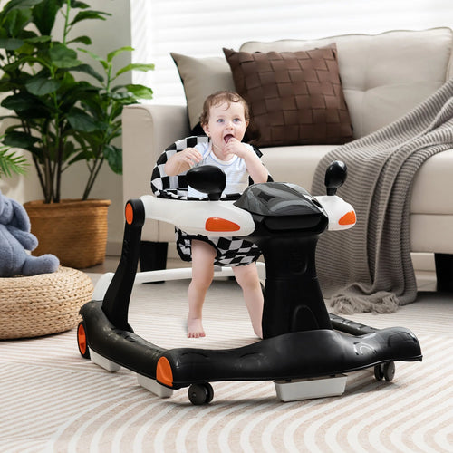 2-In-1 Baby Walker Foldable Activity Push Walker W/ Adjustable Height