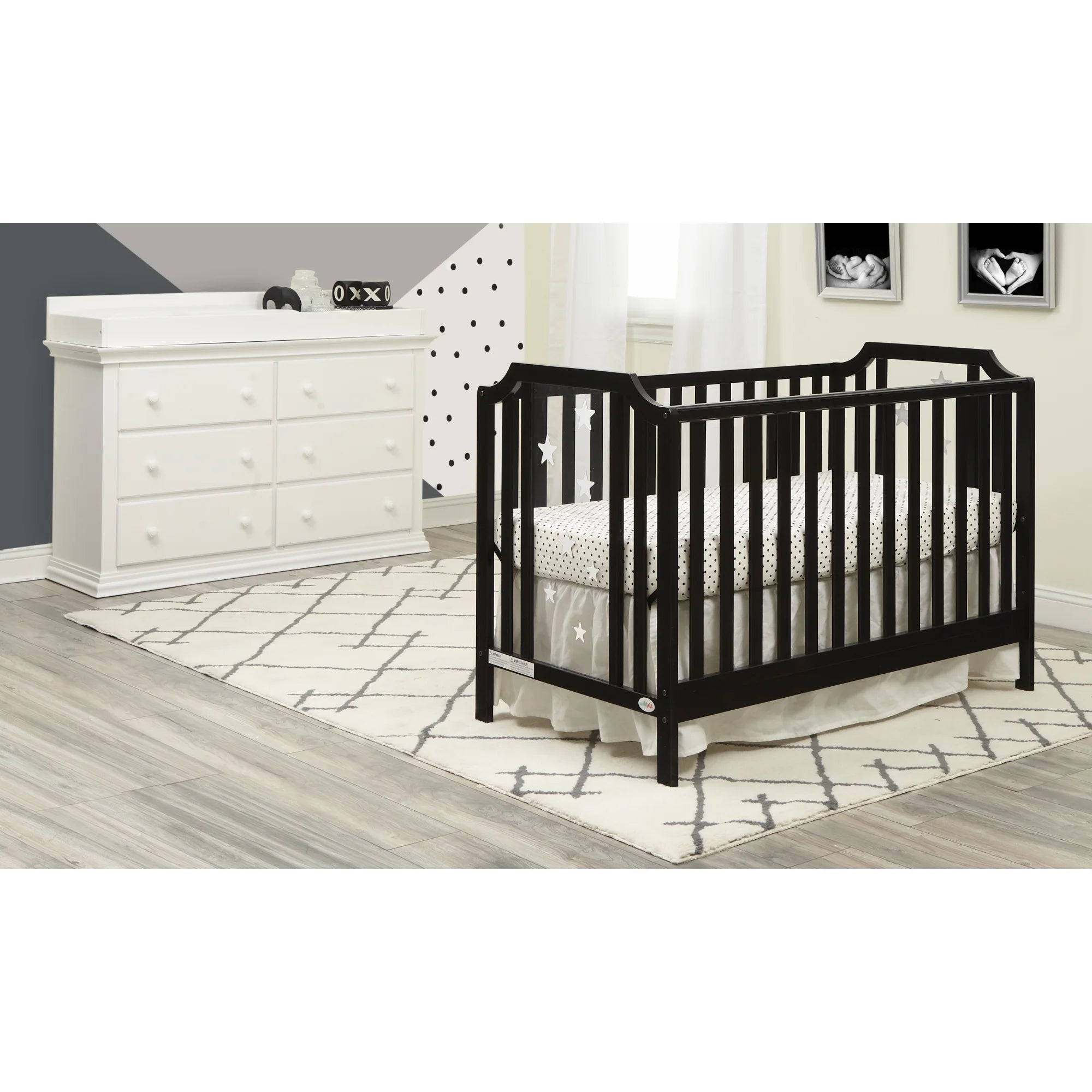 Celeste 3 - In - 1 Convertible Island Crib, Black - Baby Sessions