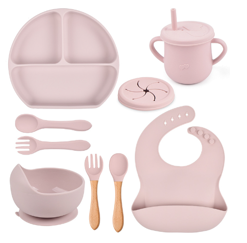 5Pcs Set Silicone Children Tableware