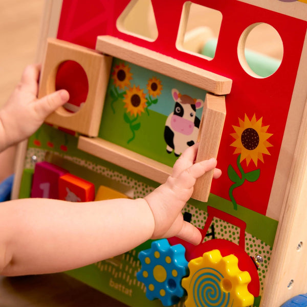 Farm Footsteps Wooden Activity Walker 19.61 in with 3 Shapes, Baby and Toddler Toys - Baby Sessions