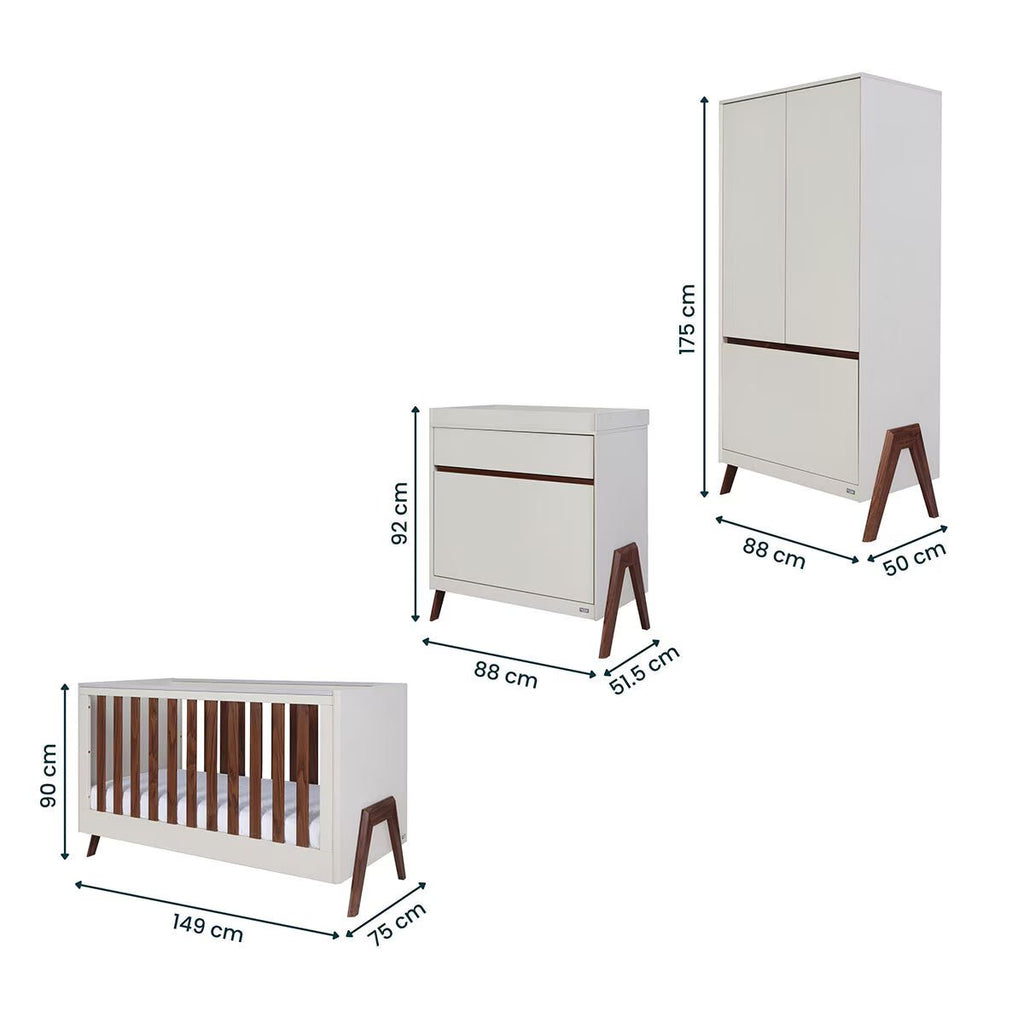 Fuori 4 Piece Nursery Set, Sand & Walnut - Baby Sessions