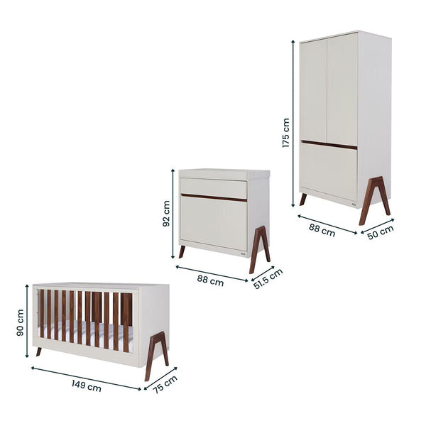 Fuori 4 Piece Nursery Set, Sand & Walnut - Baby Sessions