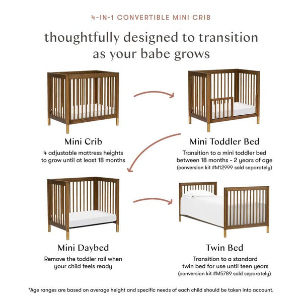Gelato 4 - In - 1 Mini Convertible Crib - Baby Sessions