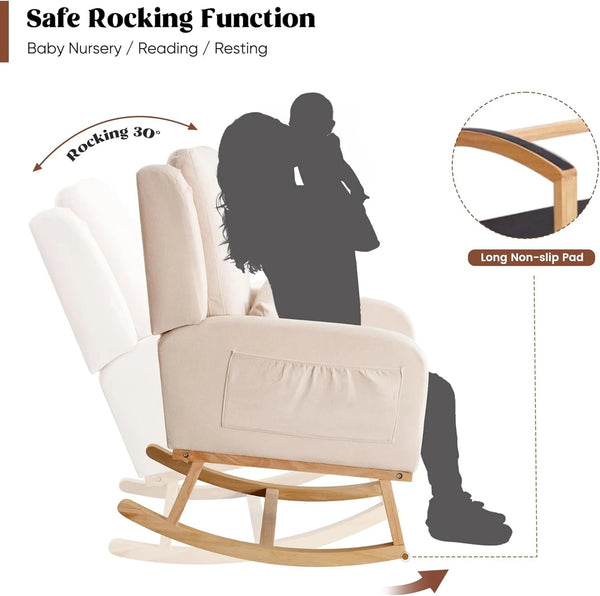 HCHAIRH Upholstered Nursery Rocking Chair - Baby Sessions