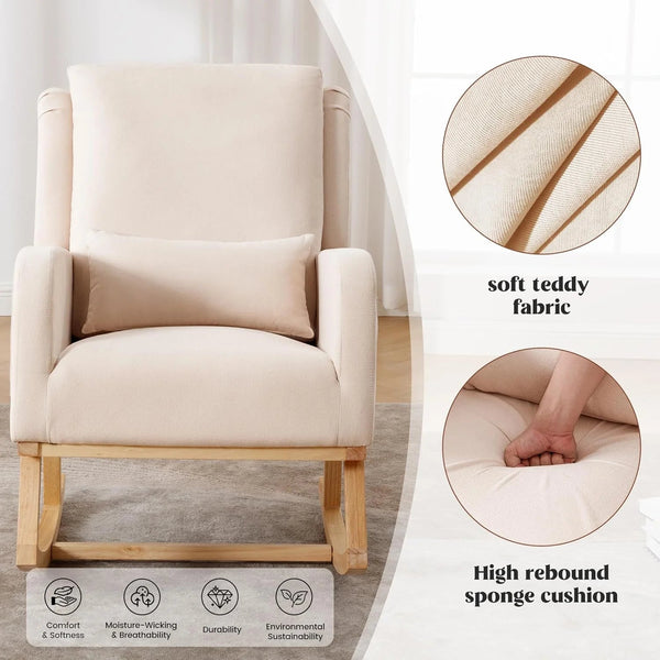 HCHAIRH Upholstered Nursery Rocking Chair - Baby Sessions