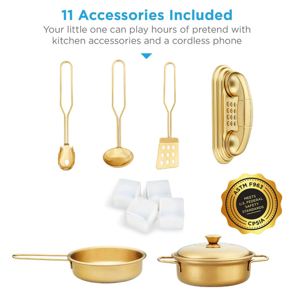 Kids' Deluxe Pretend Play Kitchen - Black - Baby Sessions