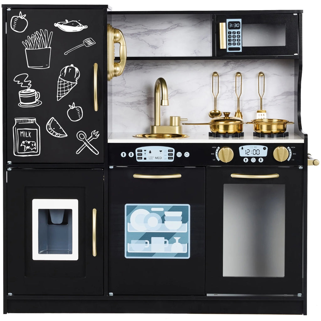 Kids' Deluxe Pretend Play Kitchen - Black - Baby Sessions