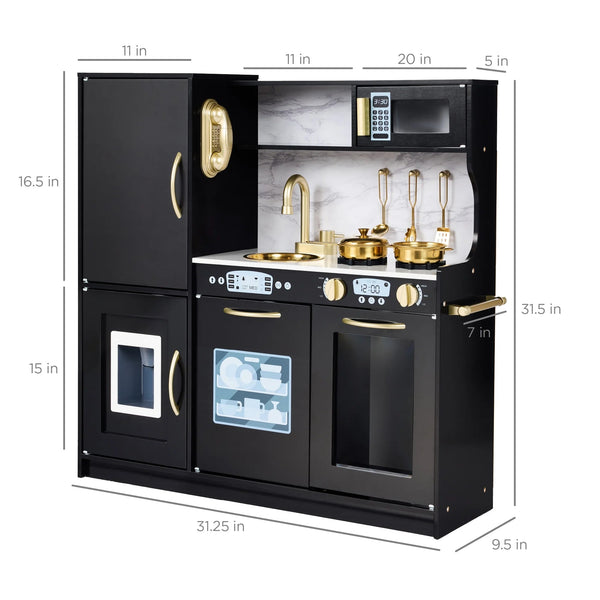 Kids' Deluxe Pretend Play Kitchen - Black - Baby Sessions