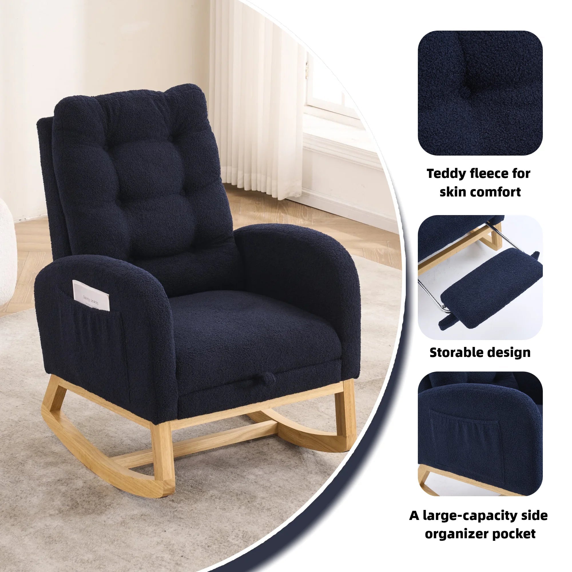 LY Accent Rocking Chair with Footrest - Baby Sessions