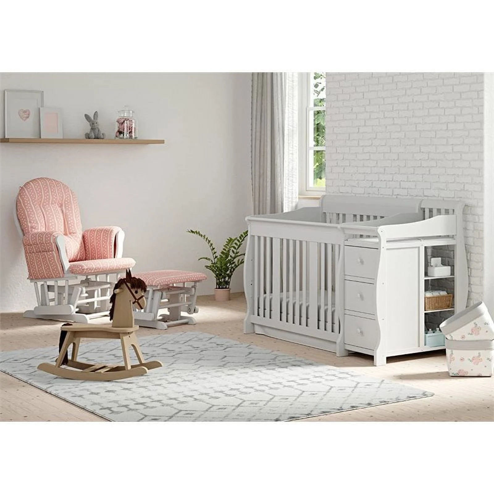 Pemberly Row 4 - in - 1 Crib & Changer Set in White - Baby Sessions