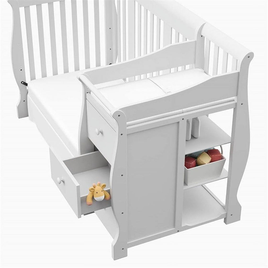 Pemberly Row 4 - in - 1 Crib & Changer Set in White - Baby Sessions