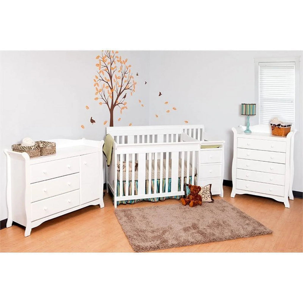 Pemberly Row 4 - in - 1 Crib & Changer Set in White - Baby Sessions