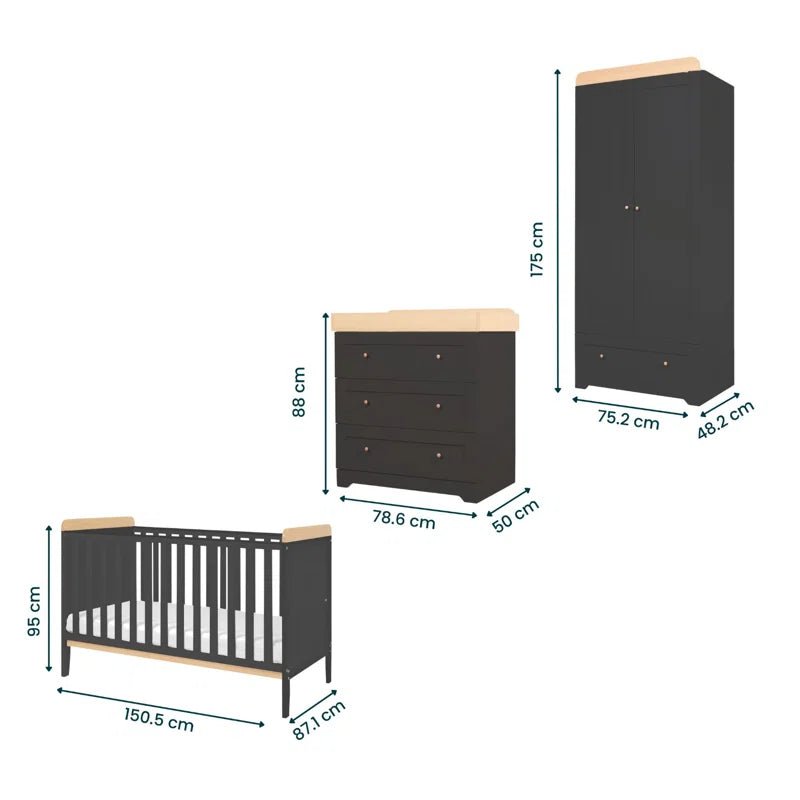 Rio 3 - Piece Nursery Furniture Room Set - Baby Sessions