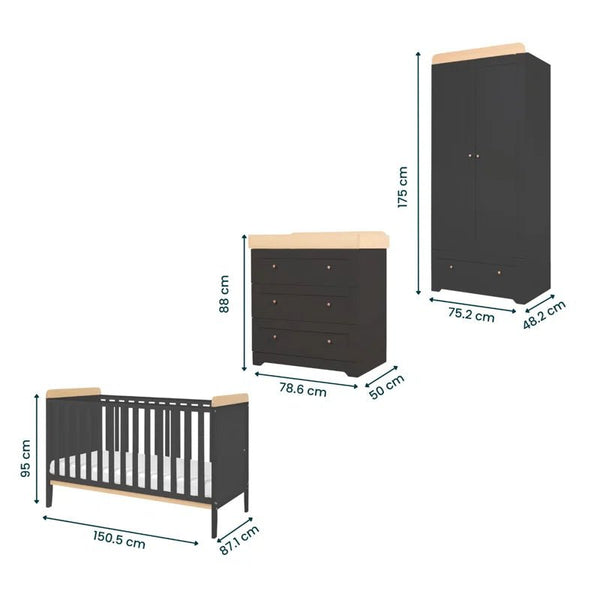 Rio 3 - Piece Nursery Furniture Room Set - Baby Sessions