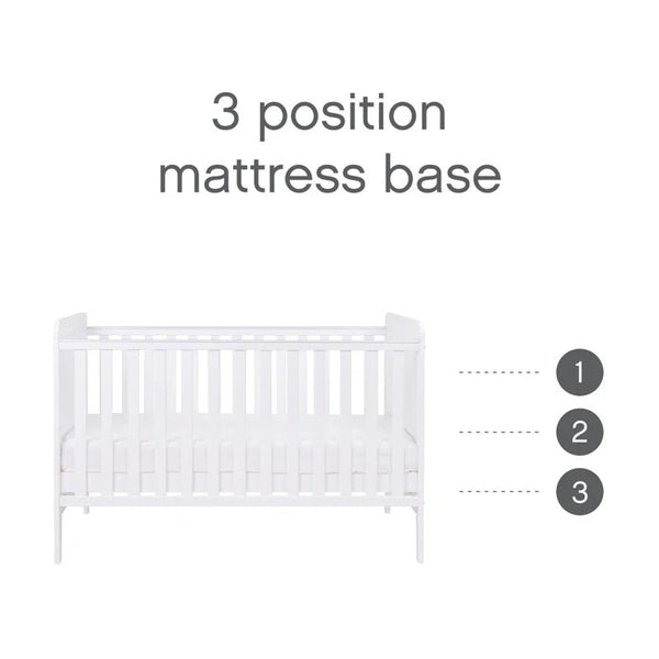Rio Cot Bed with Mattress and Cot Top Changer - Baby Sessions