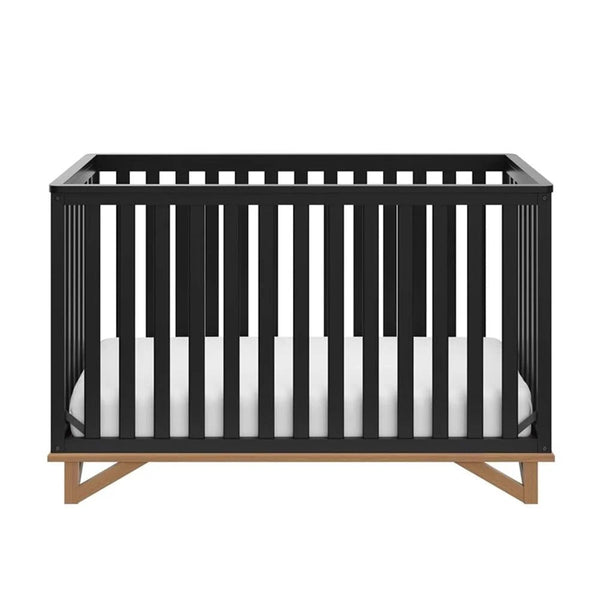 Santa Monica 5 - In - 1 Convertible Crib Black/Vintagedriftwood Black Finish - Baby Sessions