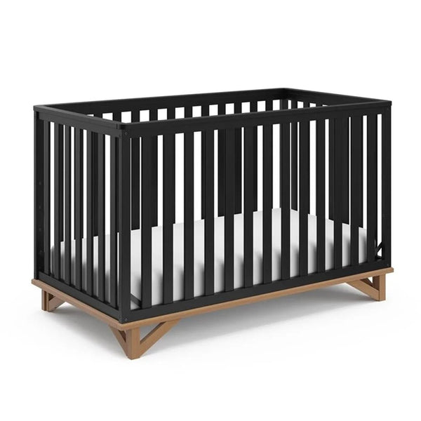 Santa Monica 5 - In - 1 Convertible Crib Black/Vintagedriftwood Black Finish - Baby Sessions