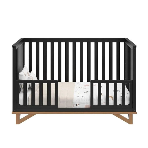 Santa Monica 5 - In - 1 Convertible Crib Black/Vintagedriftwood Black Finish - Baby Sessions