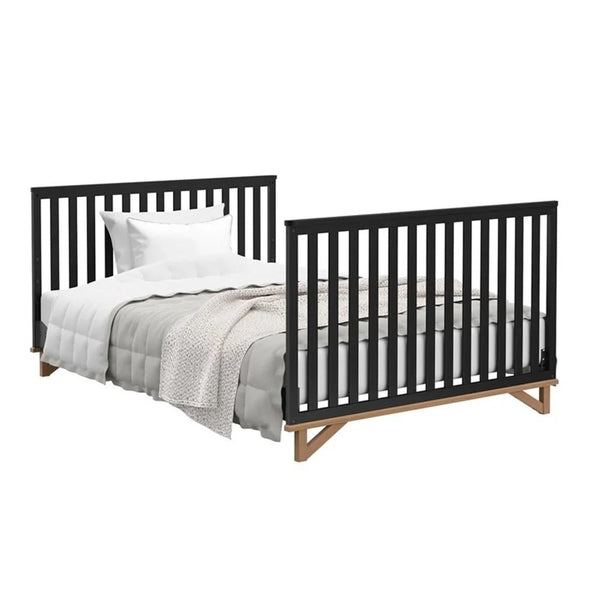 Santa Monica 5 - In - 1 Convertible Crib Black/Vintagedriftwood Black Finish - Baby Sessions