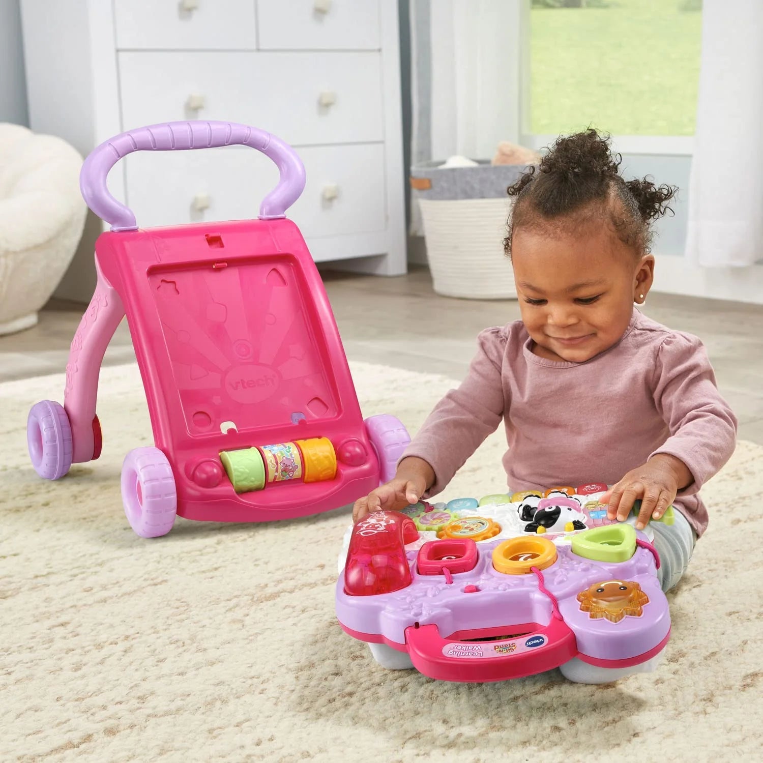 Sit - To - Stand Learning Walker, Pink - Baby Sessions