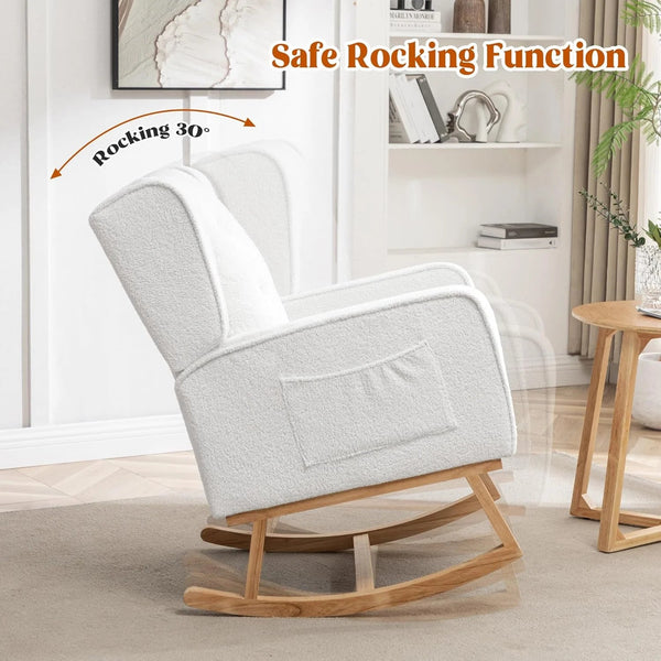 Teddy White Wingback Rocking Chair - Baby Sessions