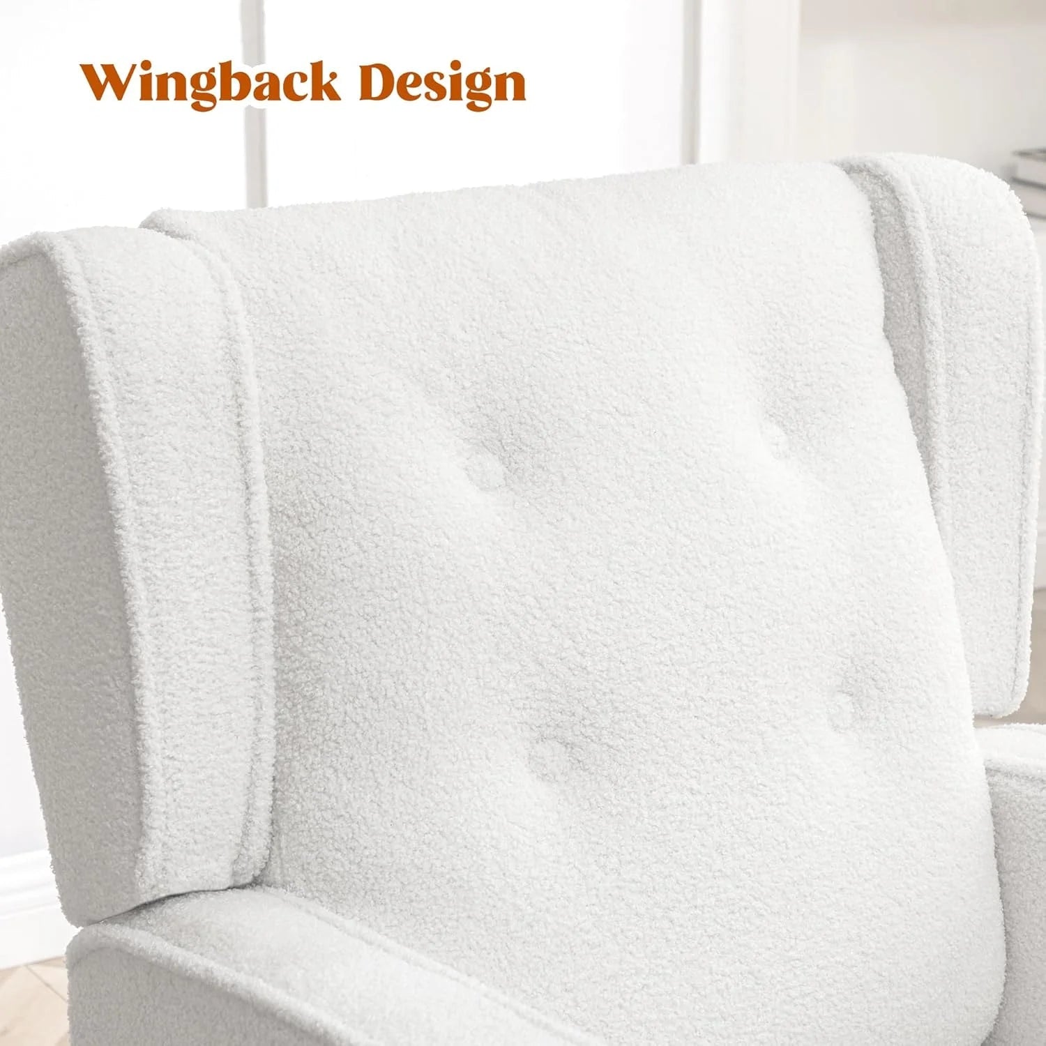 Teddy White Wingback Rocking Chair - Baby Sessions
