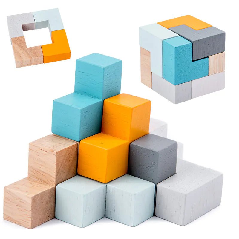 Wooden Educational Toys for Kids - 3D Puzzle Blocks - Baby Sessions