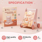 Wooden Interactive Walker with Xylophone & Puzzles - Baby Sessions
