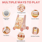 Wooden Interactive Walker with Xylophone & Puzzles - Baby Sessions
