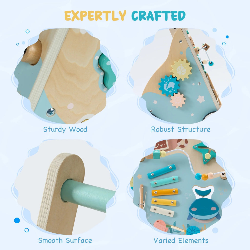 Wooden Sit - to - Stand Baby Walker with Ocean Play Center - Baby Sessions