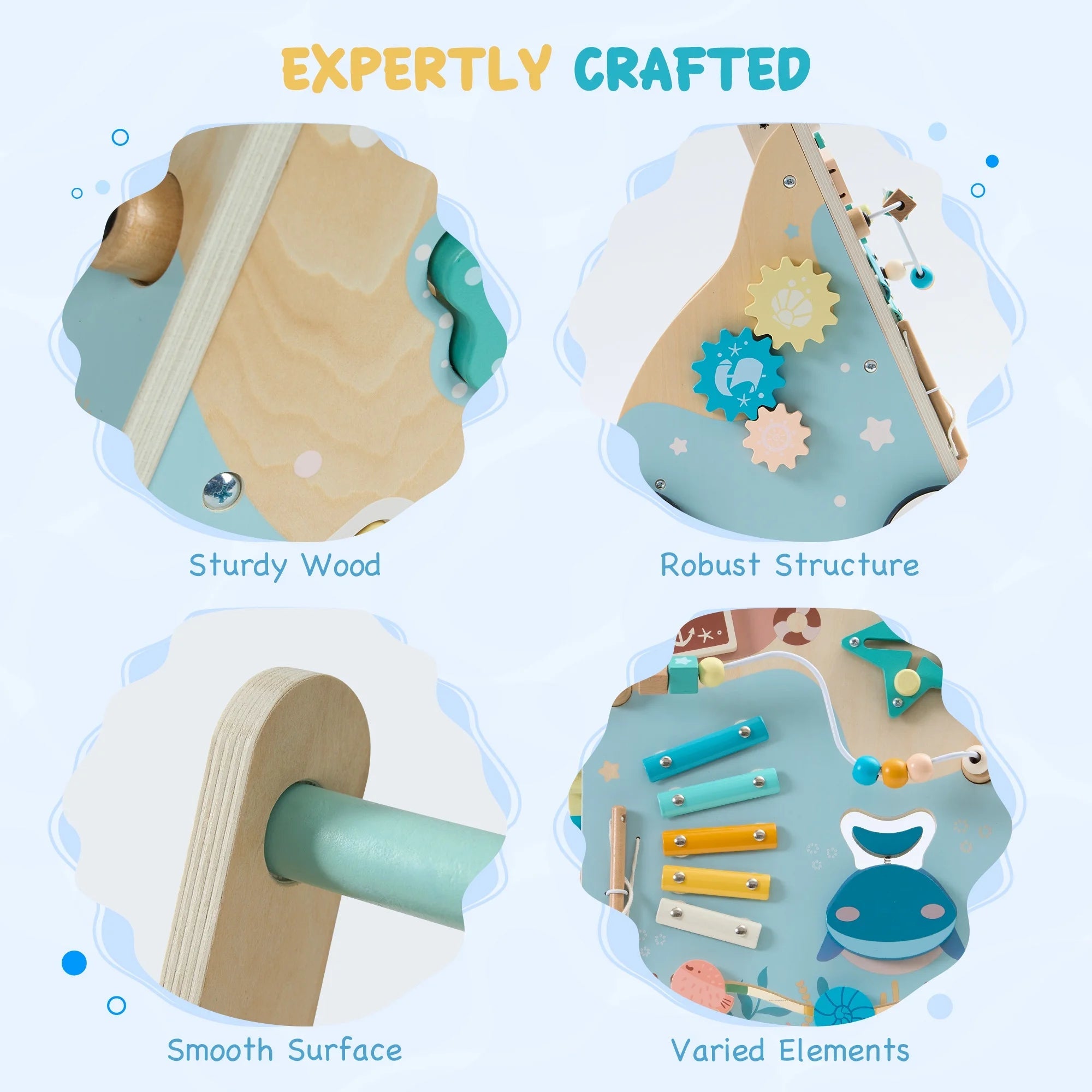 Wooden Sit - to - Stand Baby Walker with Ocean Play Center - Baby Sessions