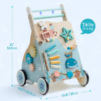 Wooden Sit - to - Stand Baby Walker with Ocean Play Center - Baby Sessions