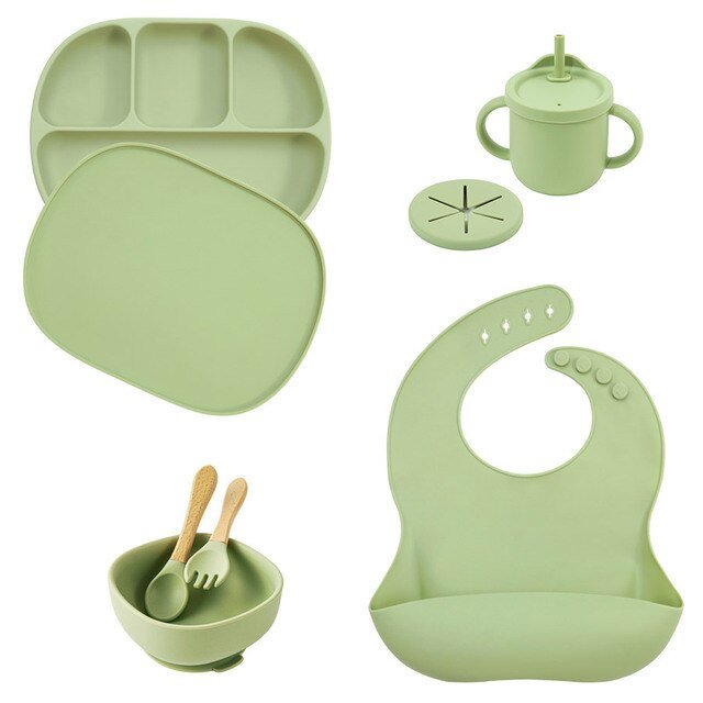 5Pcs Set Silicone Children Tableware - Baby Sessions