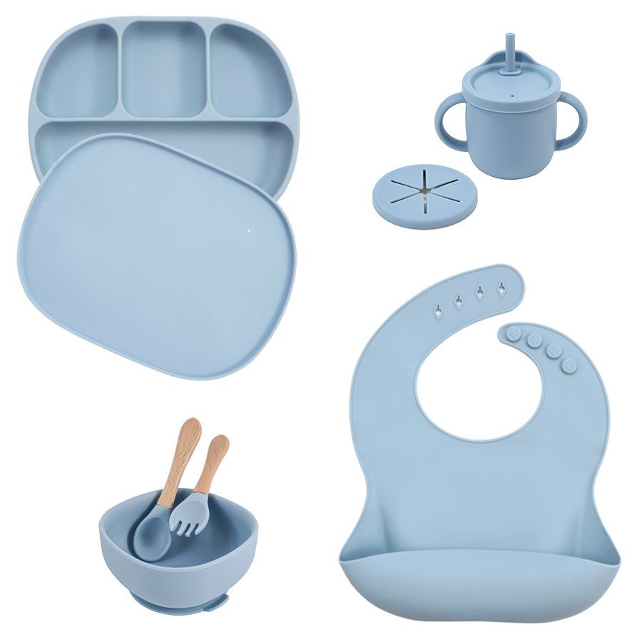 5Pcs Set Silicone Children Tableware - Baby Sessions