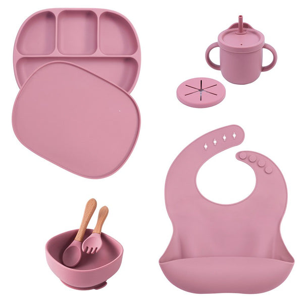5Pcs Set Silicone Children Tableware